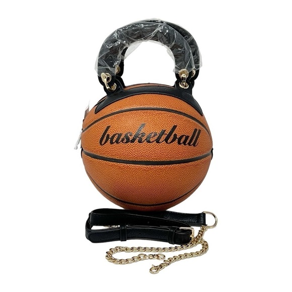 NWT  Basketball  Shaped Top Handle Purse Crossbody Handbag - Picture 1 of 7